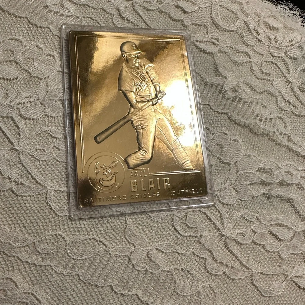Paul Blair Baltimore Orioles 1996 Danbury Mint 22K Gold Foil Card #14 Sealed